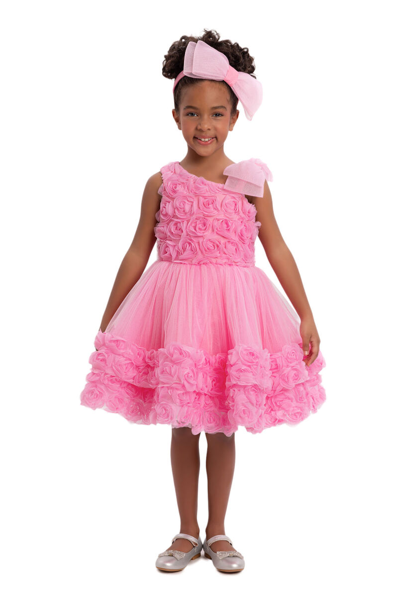 CandyPink Girls Dress with Tulle 3-7 AGE - 2