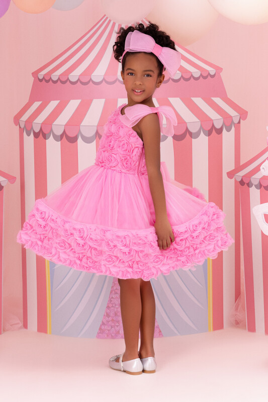 CandyPink Girls Dress with Tulle 3-7 AGE - 8