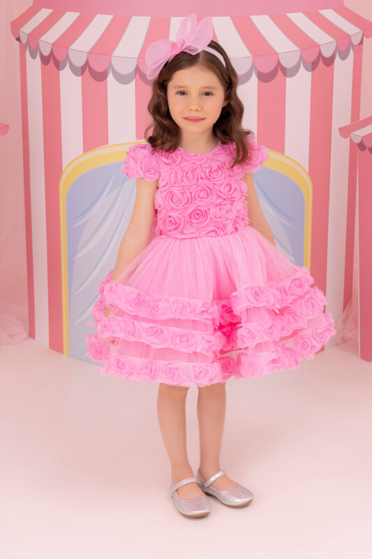 CandyPink Girls Rose-Patterned Dress 6-24 MONTH - 7
