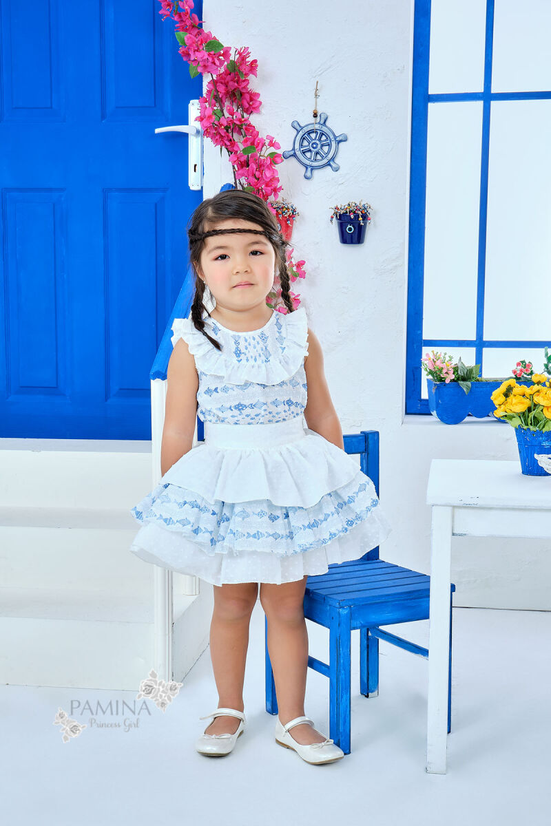Blue Baby Girl Cute Fish Themed Suit With Multilayer Skirt And Blouse 9-36 MONTH - 2