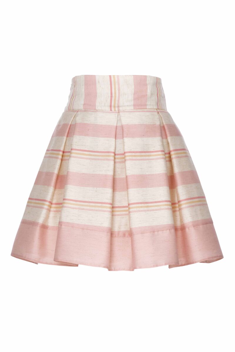 Powder Girl Striped Linen Fabric Suit With Skirt And Bustier 6-10 AGE - 9