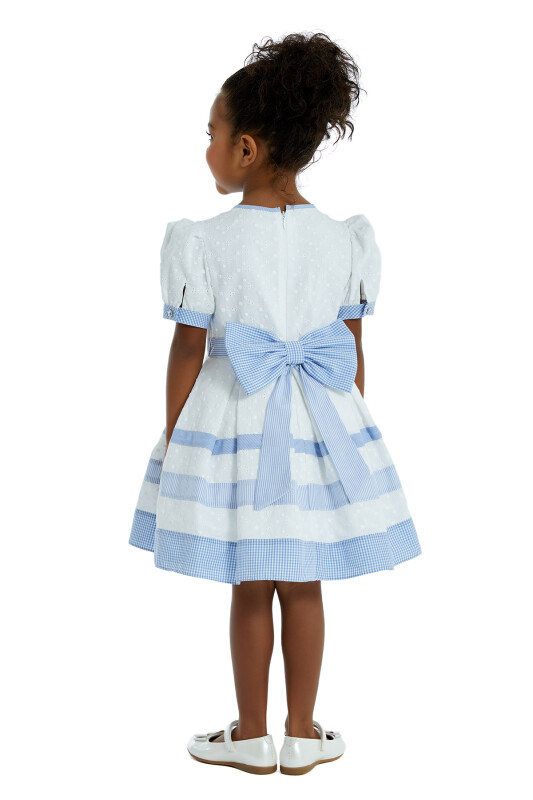 Blue Girl Balloon Sleeve Dress 1-5 AGE - 4
