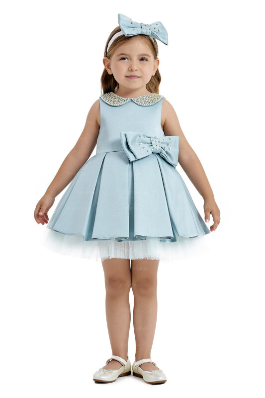 Mint Baby Collored Satin Dress 6-12-18 MONTH - 7