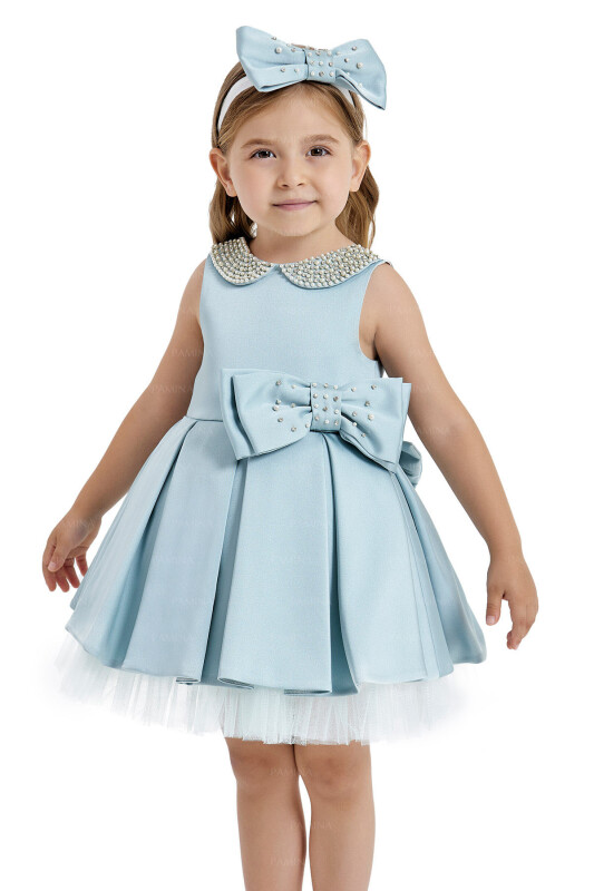 Mint Baby Collored Satin Dress 6-12-18 MONTH - 9