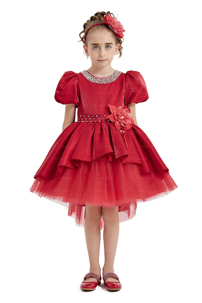 Red Layered Skirted Dress 4-8 AGE - 1