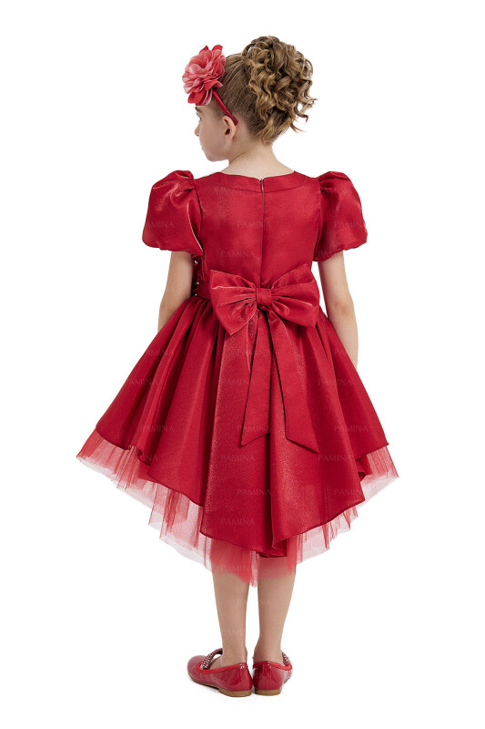 Red Layered Skirted Dress 4-8 AGE - 5