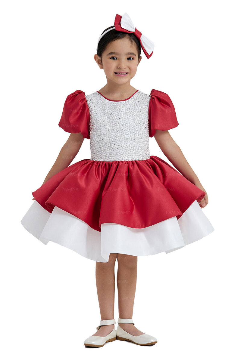 Red Balloon-Sleeved Dress 2-6 AGE - 1