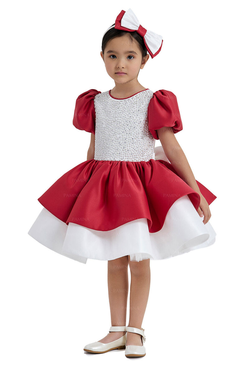 Red Balloon-Sleeved Dress 2-6 AGE - 2