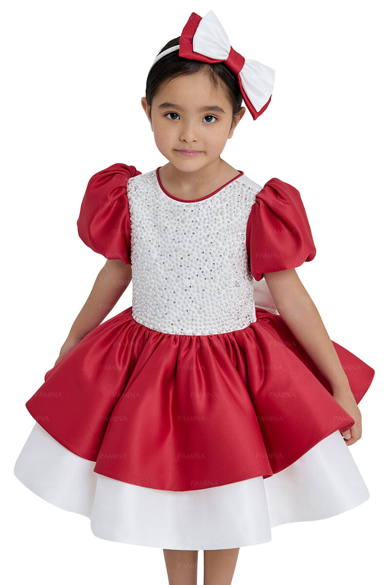 Red Balloon-Sleeved Dress 2-6 AGE - 3
