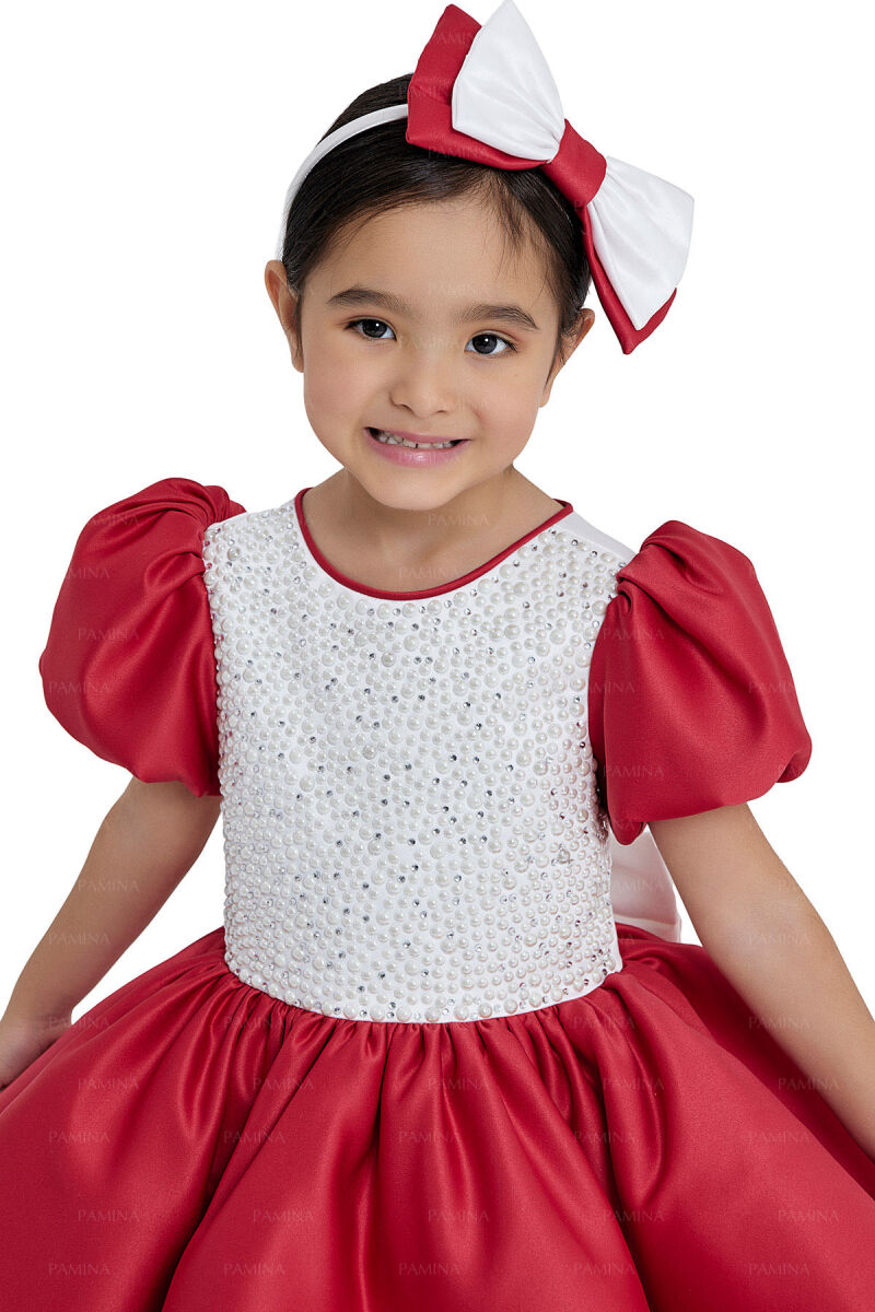 Red Balloon-Sleeved Dress 2-6 AGE - 4