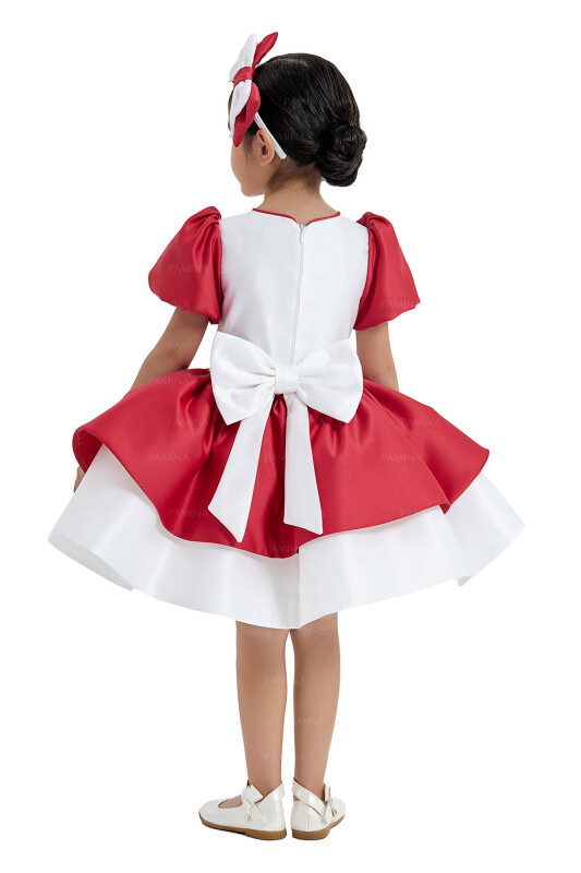 Red Balloon-Sleeved Dress 2-6 AGE - 5