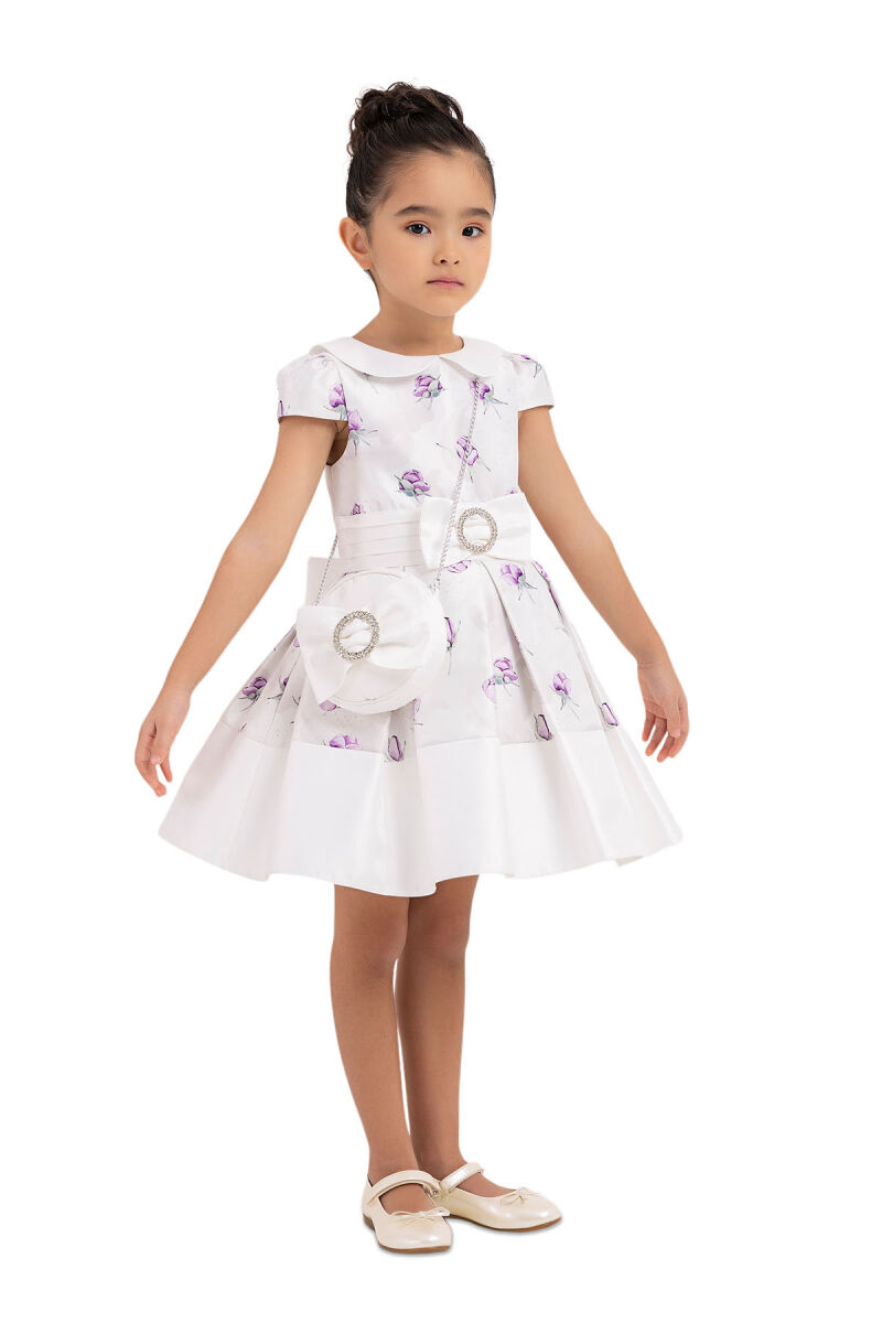 Lilac Flowery dress for girls 2-6 AGE - 2