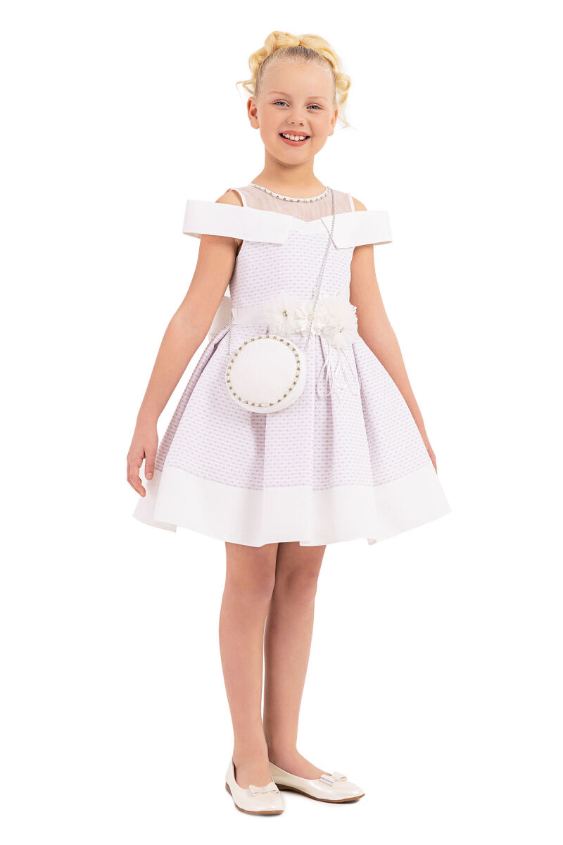 Lilac Princess collar dress for girls 8-12 AGE - 2