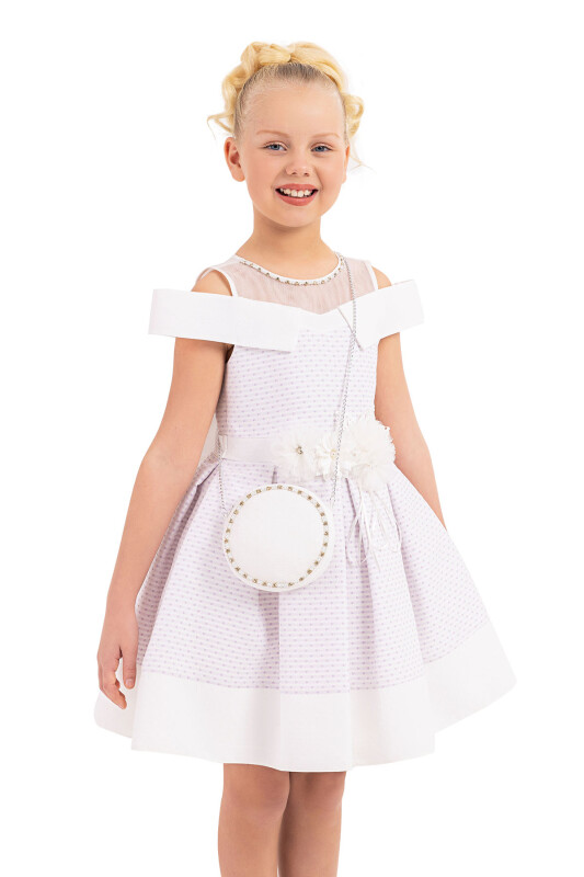 Lilac Princess collar dress for girls 8-12 AGE - 3