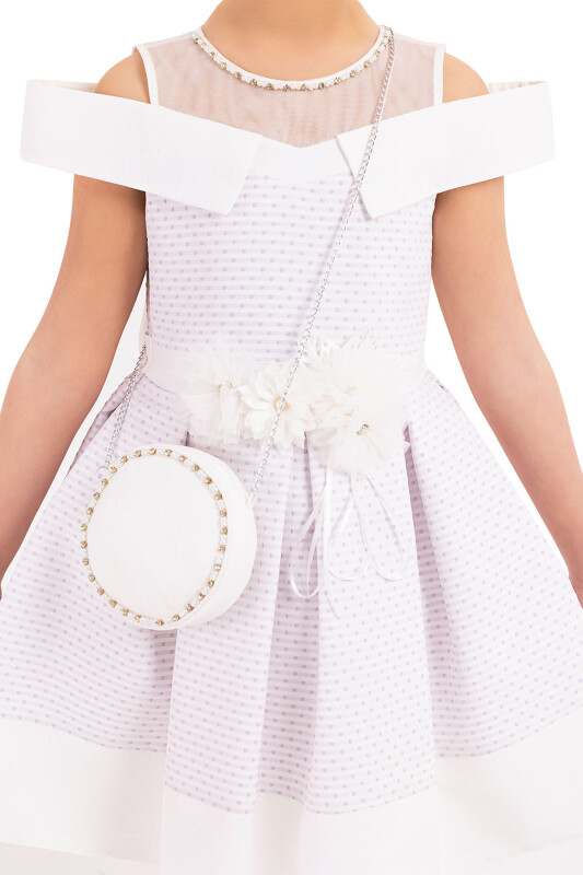 Lilac Princess collar dress for girls 8-12 AGE - 4
