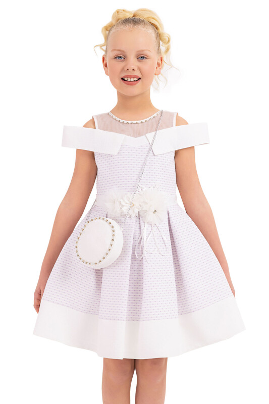 Lilac Princess collar dress for girls 8-12 AGE - 5