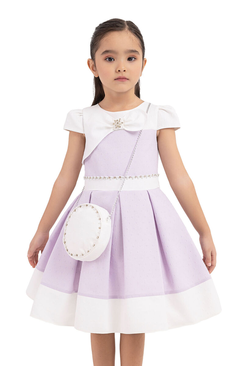 Lilac Moon-sleeved, dress for girls 2-6 AGE - 4