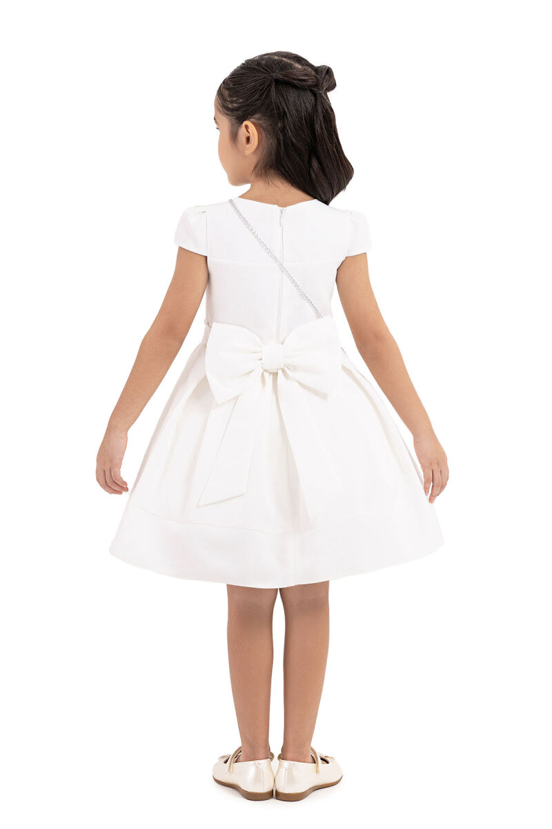 Ecru Moon-sleeved, dress for girls 2-6 AGE - 7