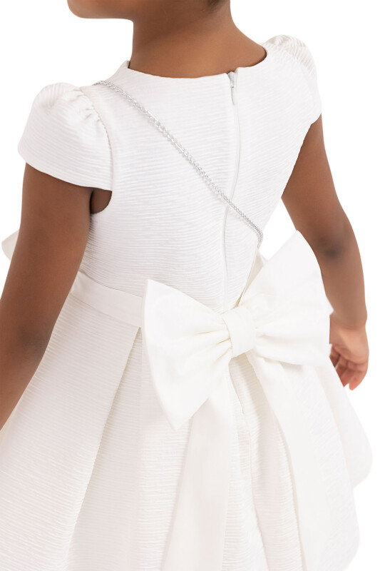 Ecru Moon-sleeved dress for girls 2-6 AGE - 7