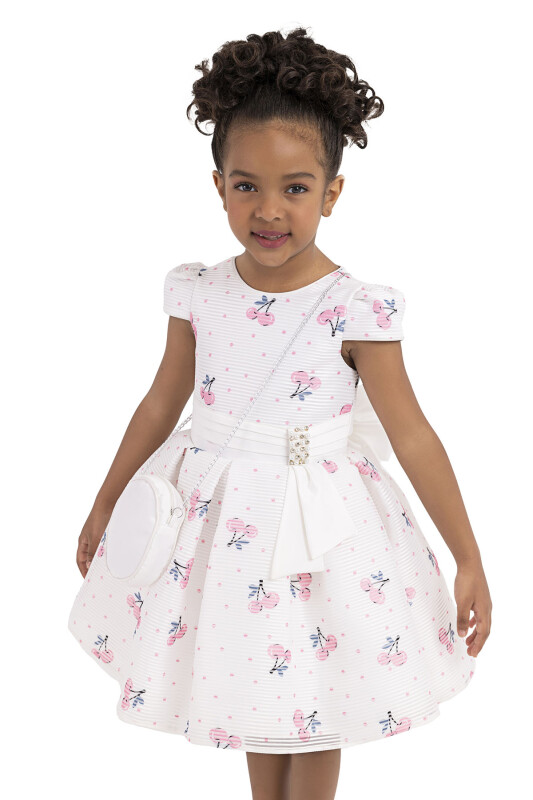 Pink Cherry printed dress for girls 2-6 AGE - 3