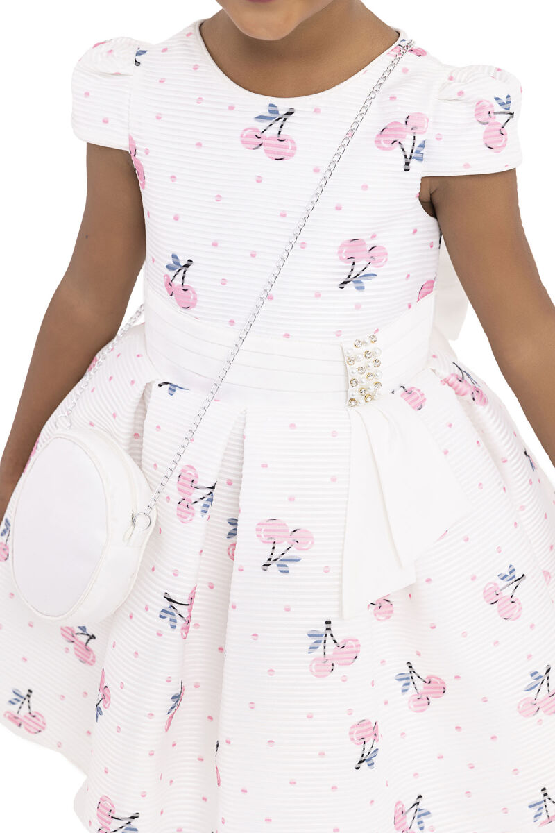 Pink Cherry printed dress for girls 2-6 AGE - 4