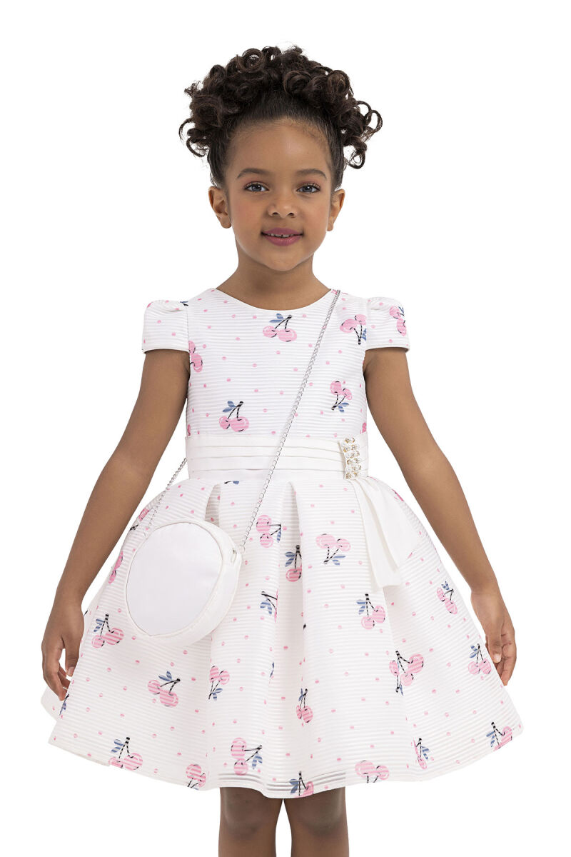 Pink Cherry printed dress for girls 2-6 AGE - 5