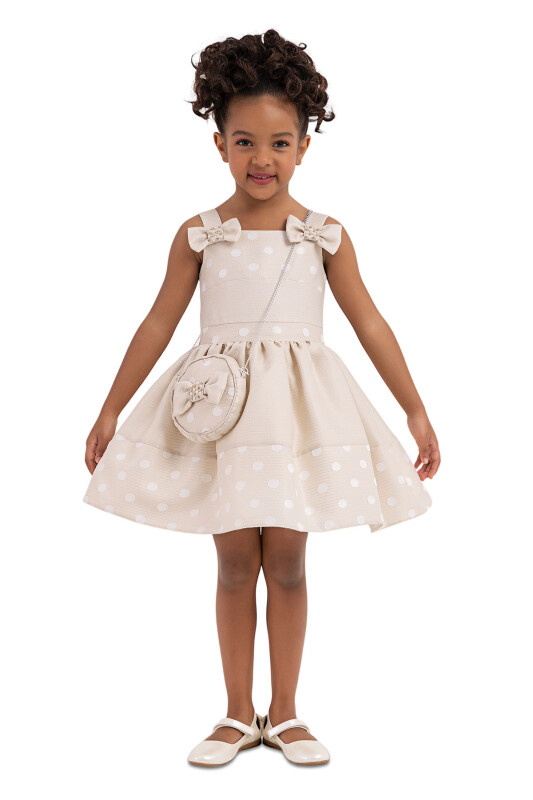 Beige Strappy dress for girls 2-6 AGE - 1