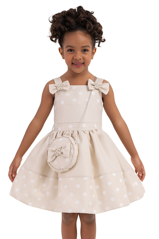 Beige Strappy dress for girls 2-6 AGE - 4