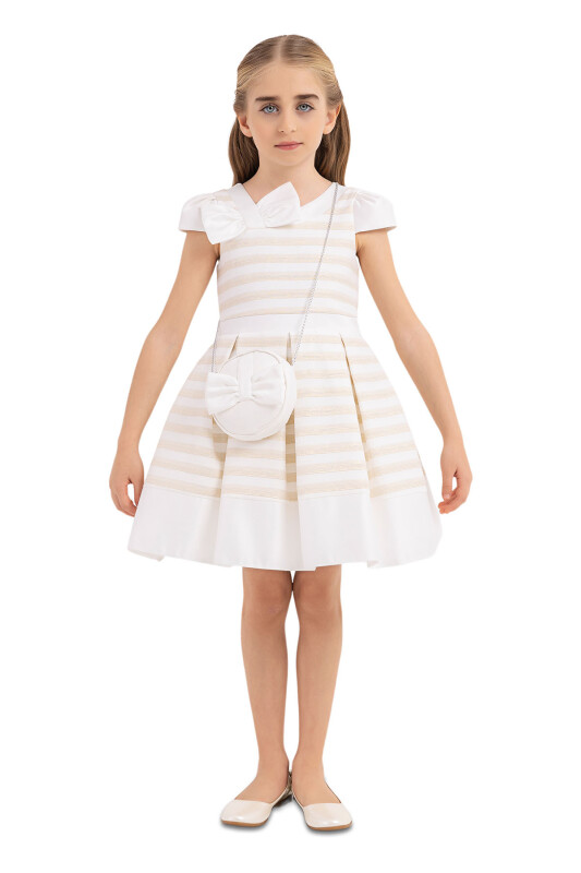 Gold Moon-sleeved dress for girls 4-8 AGE 