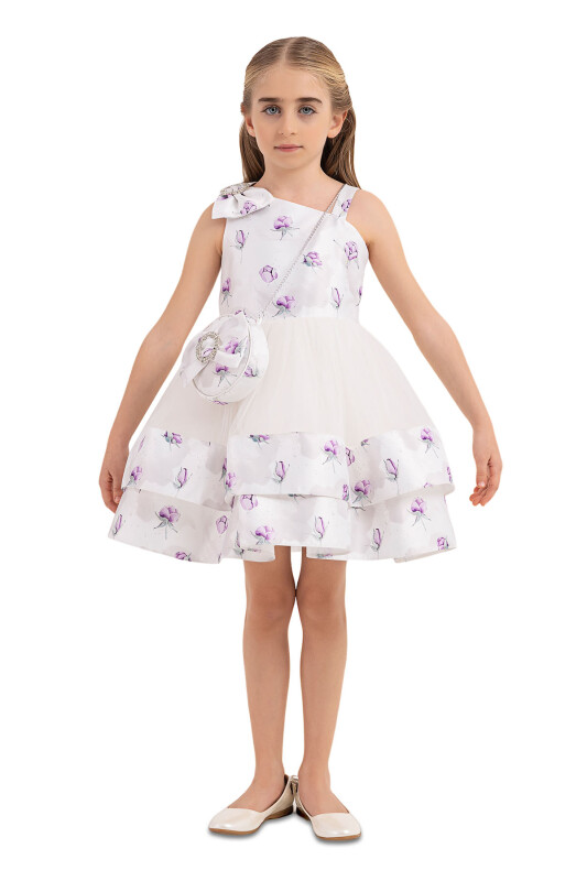 Lilac dress with tulle skirt for girls 4-8 AGE 
