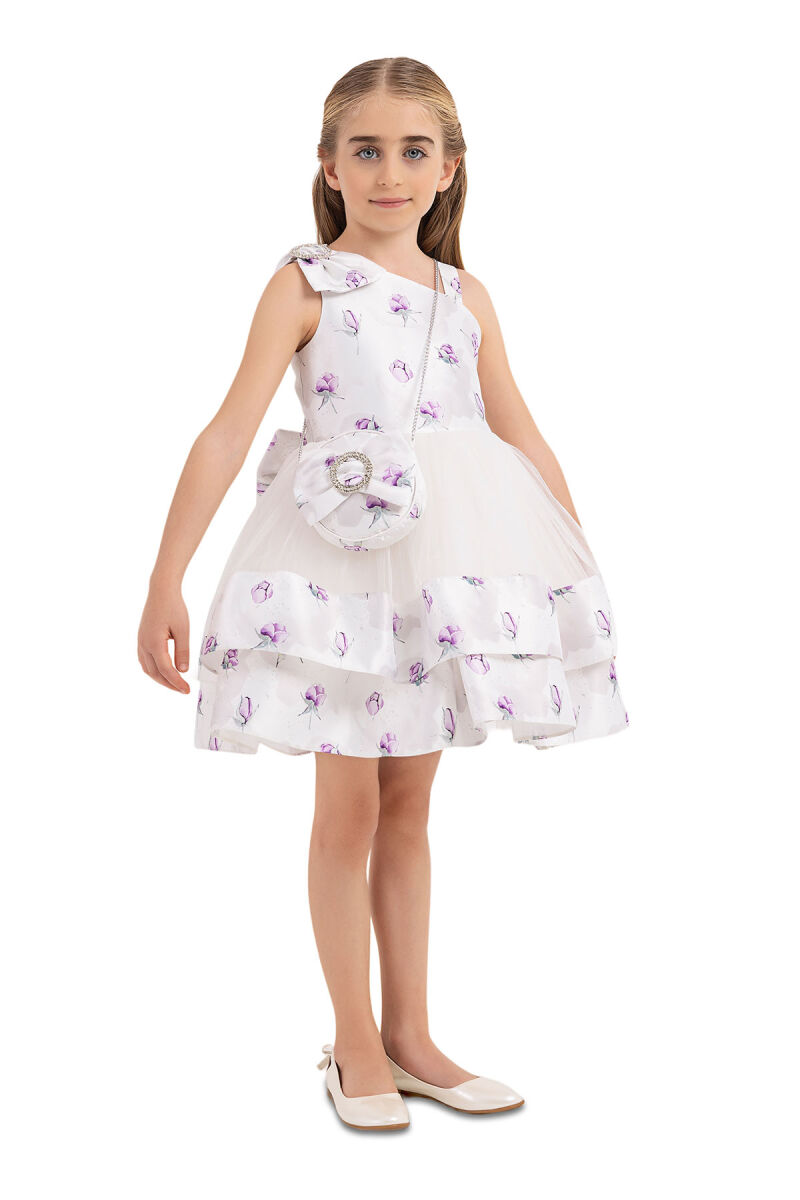 Lilac dress with tulle skirt for girls 4-8 AGE - 2
