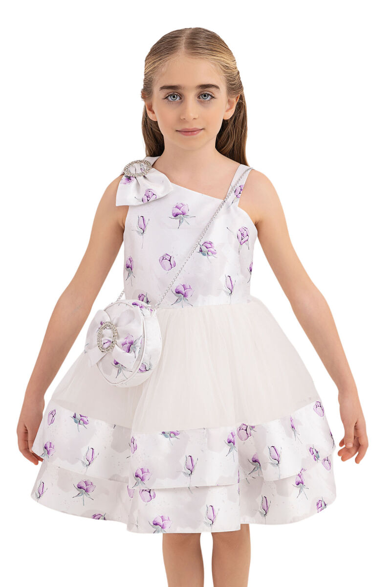 Lilac dress with tulle skirt for girls 4-8 AGE - 5