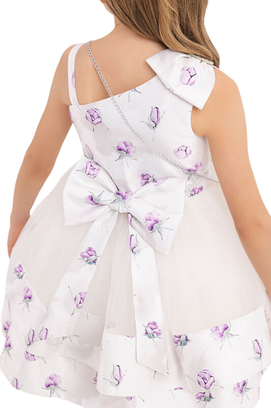 Lilac dress with tulle skirt for girls 4-8 AGE - 6