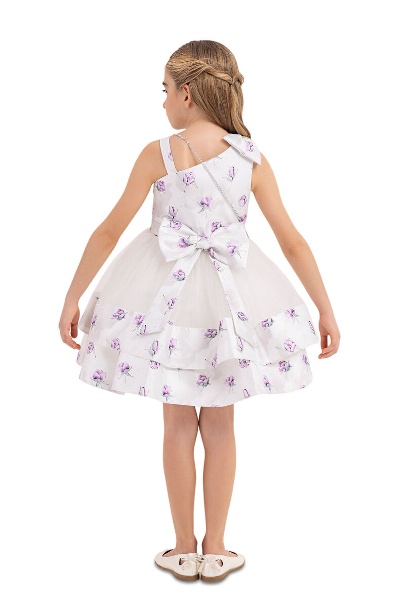 Lilac dress with tulle skirt for girls 4-8 AGE - 7