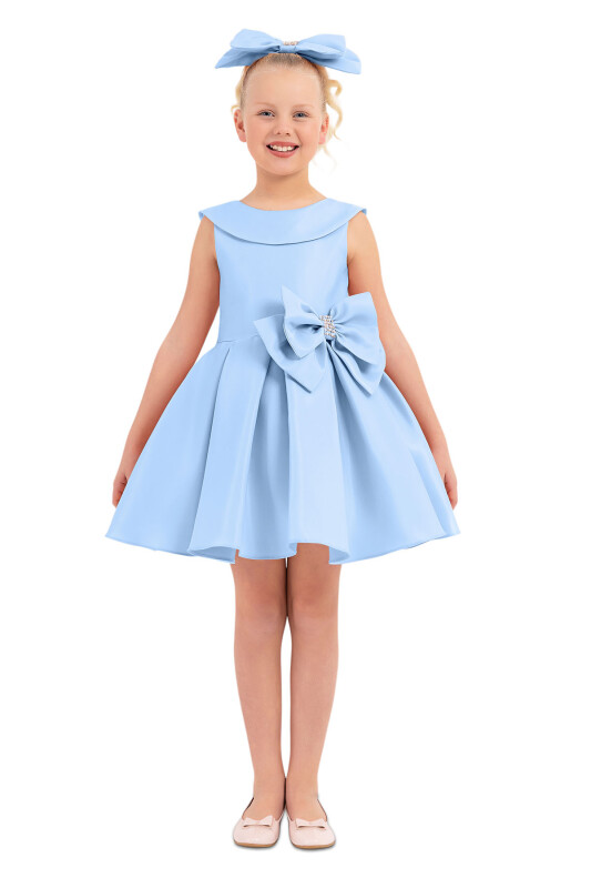 Blue Sleeveless Cutting Dress for Girls 8-12 AGE - 1