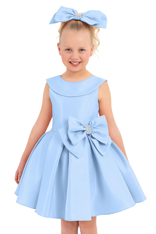 Blue Sleeveless Cutting Dress for Girls 8-12 AGE - 3
