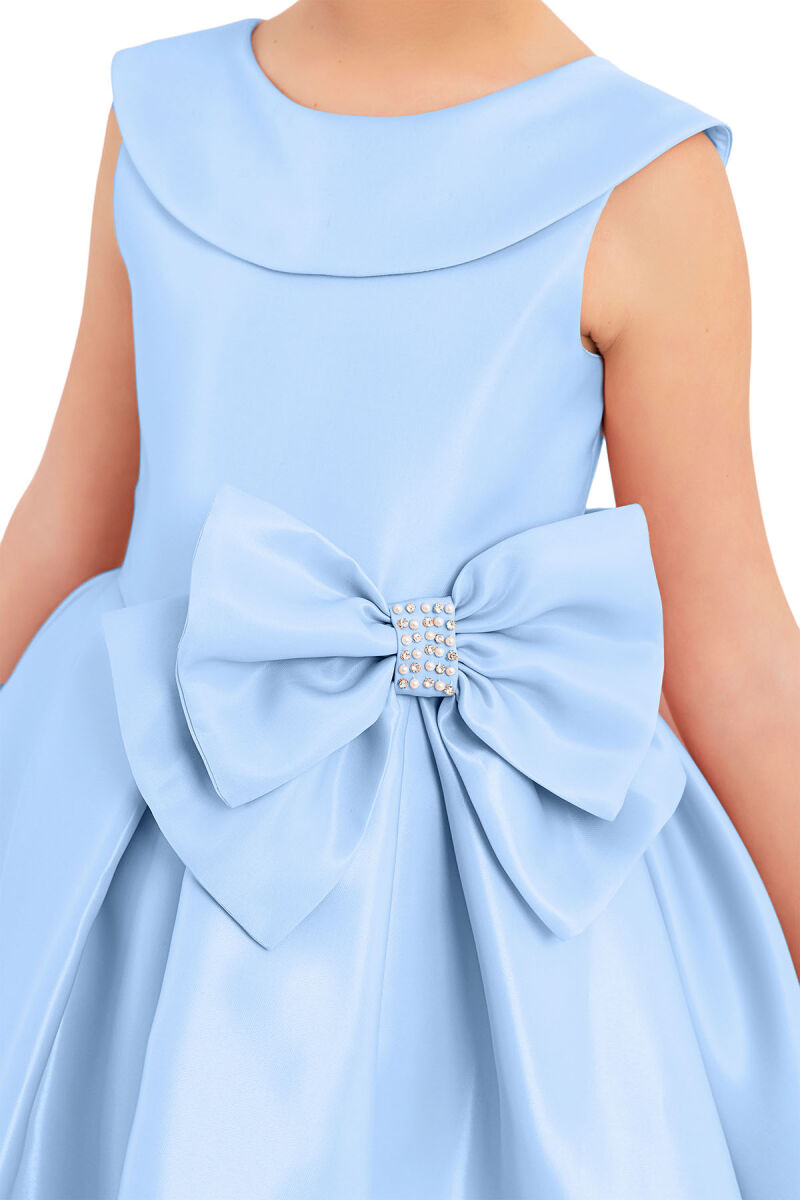 Blue Sleeveless Cutting Dress for Girls 8-12 AGE - 4