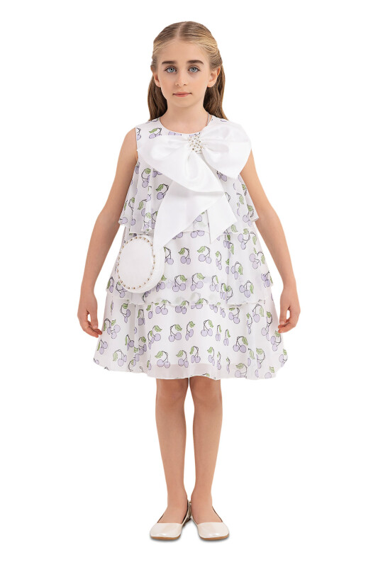 Lilac Chiffon dress for girls 4-8 AGE - 1