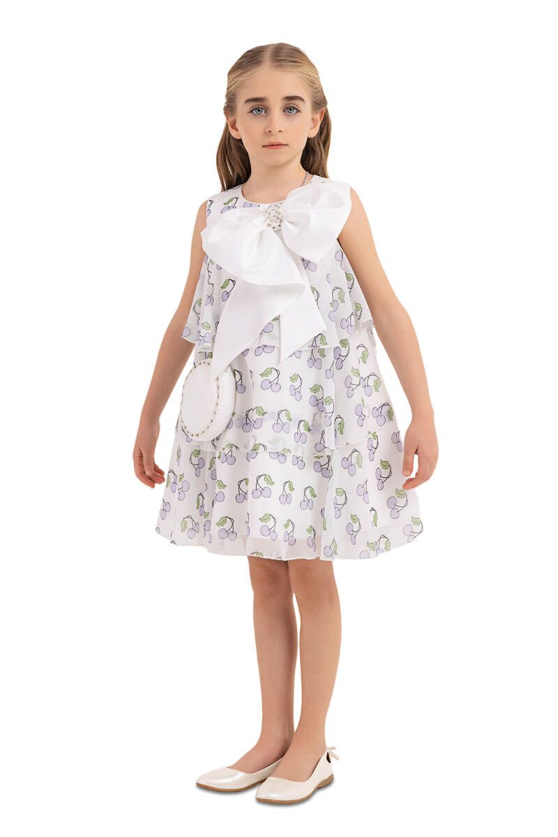 Lilac Chiffon dress for girls 4-8 AGE - 2
