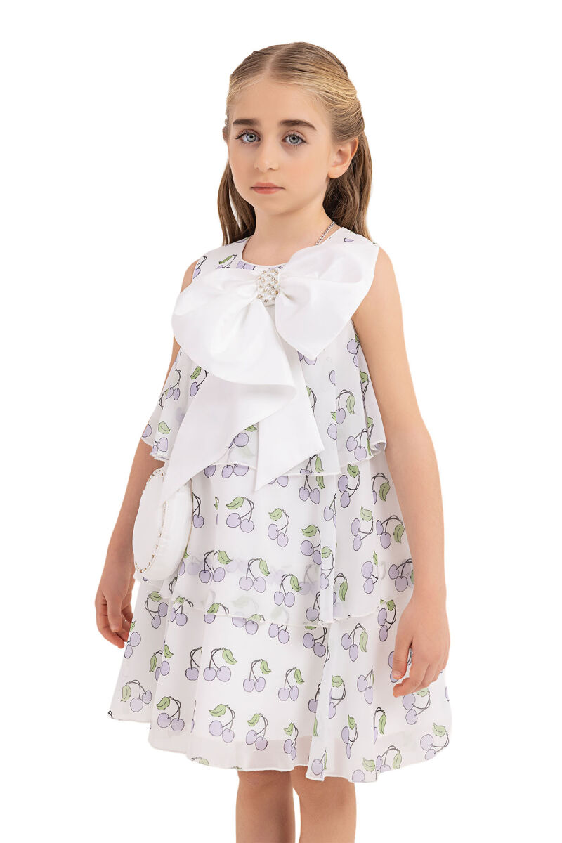 Lilac Chiffon dress for girls 4-8 AGE - 3