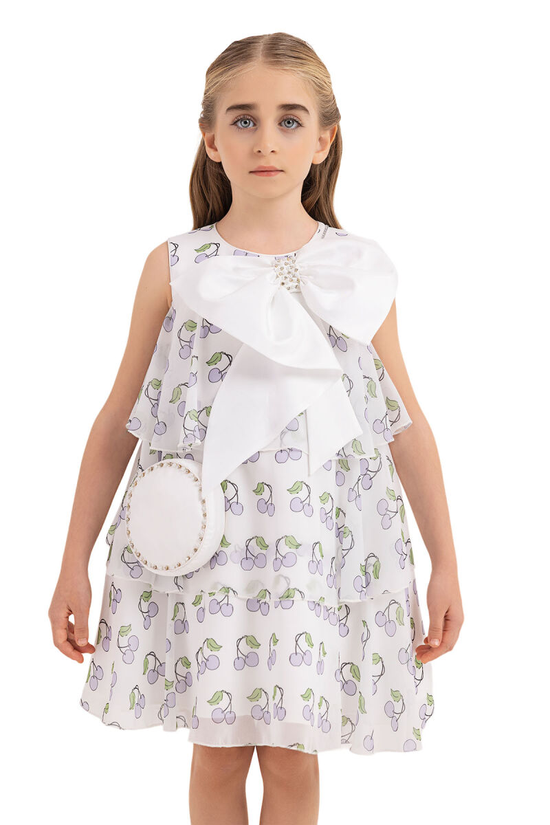 Lilac Chiffon dress for girls 4-8 AGE - 4