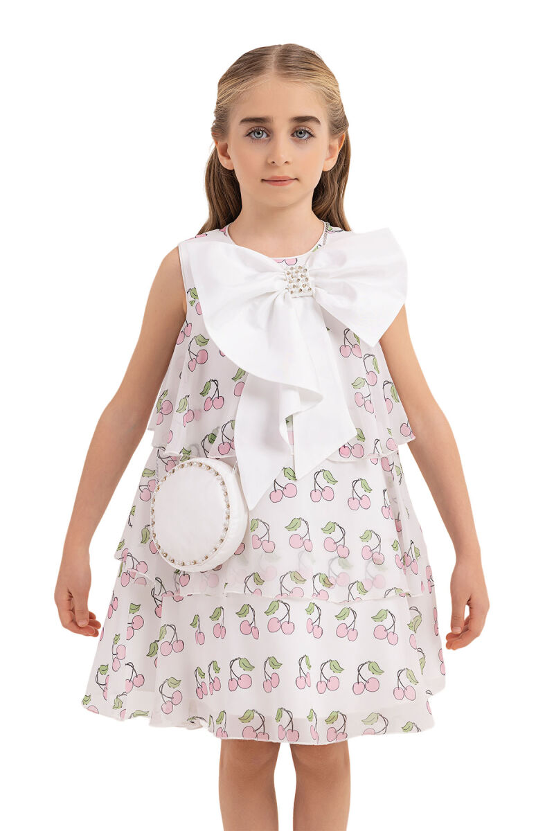 Pink Chiffon dress for girls 4-8 AGE - 4
