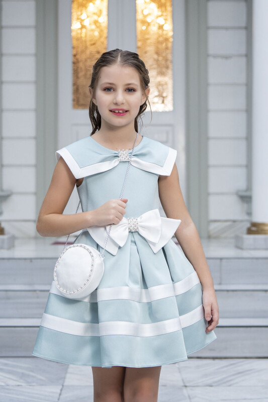 Mint Sailor-collar dress for girls 4-8 AGE 