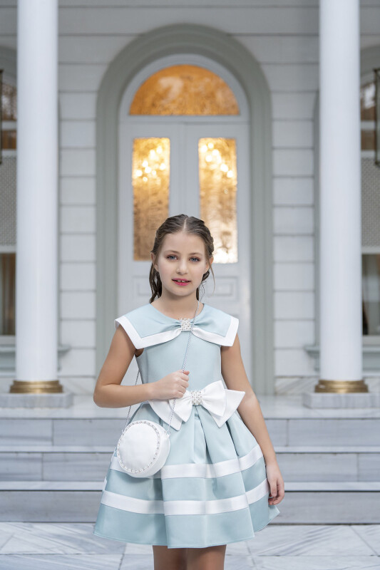 Mint Sailor-collar dress for girls 4-8 AGE - 2