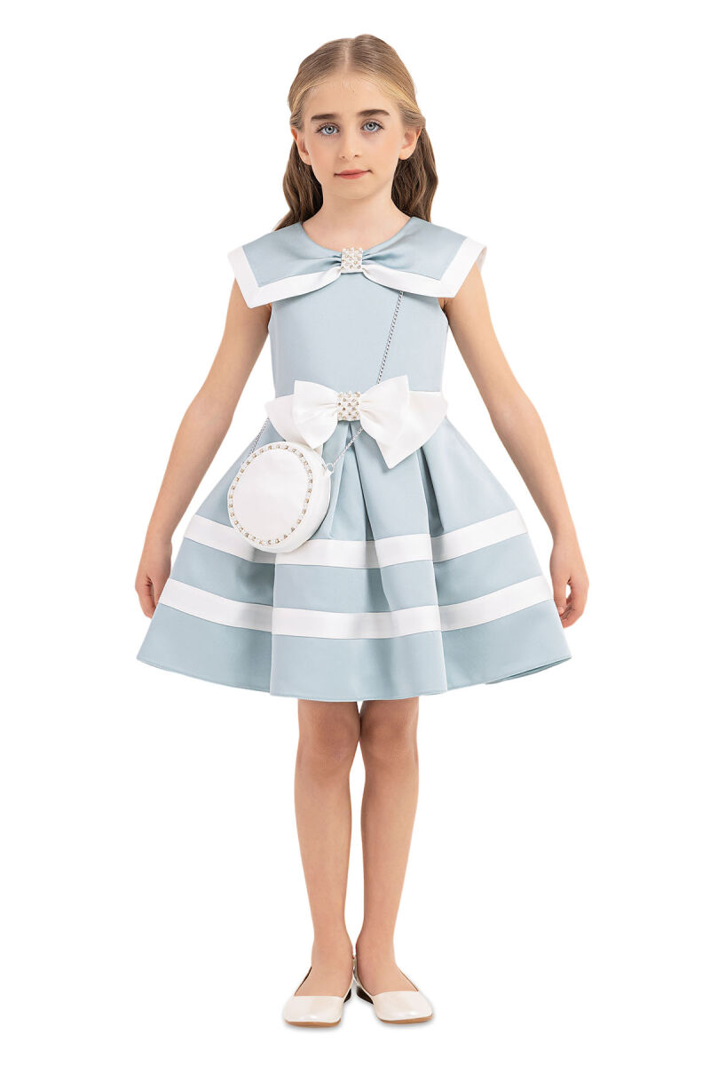 Mint Sailor-collar dress for girls 4-8 AGE - 4