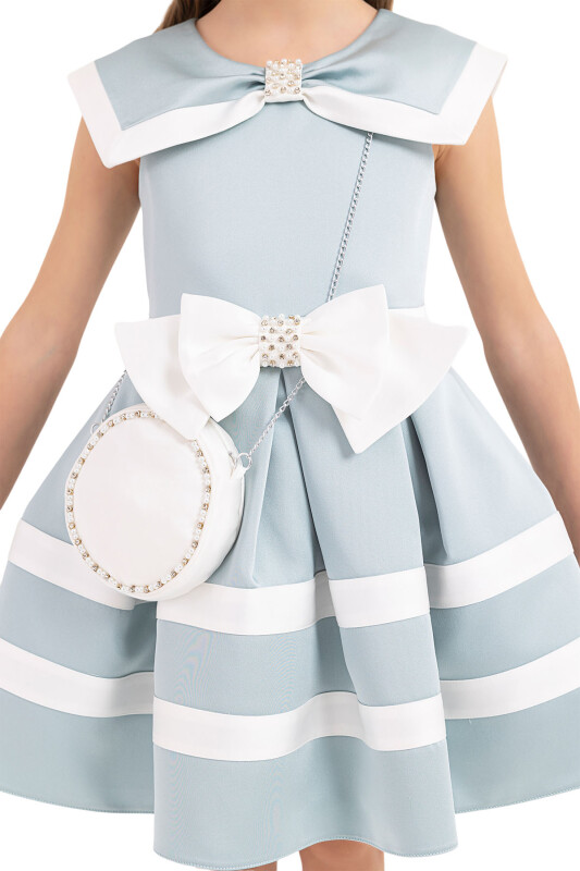 Mint Sailor-collar dress for girls 4-8 AGE - 8