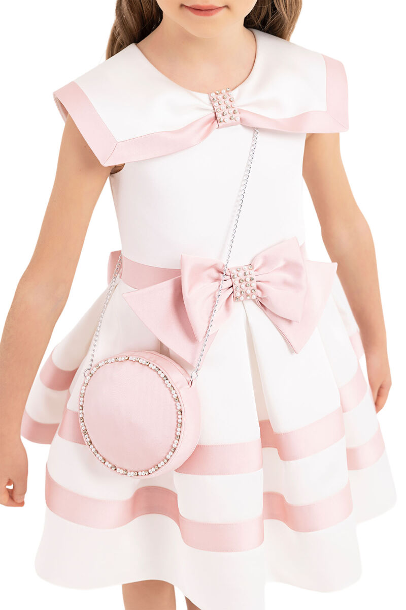 Ecru Sailor-collar dress for girls 4-8 AGE - 4