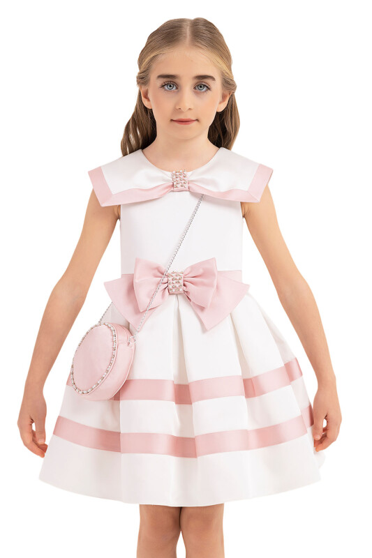 Ecru Sailor-collar dress for girls 4-8 AGE - 5