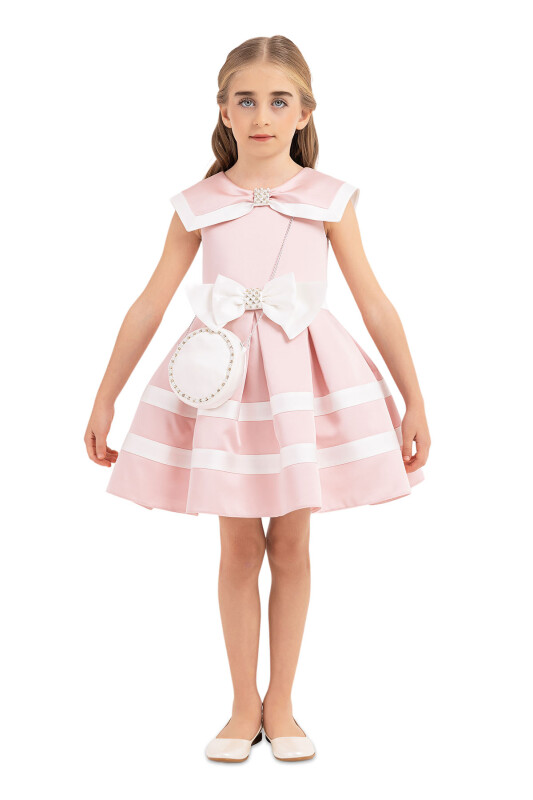 Powder Sailor-collar dress for girls 4-8 AGE - 1
