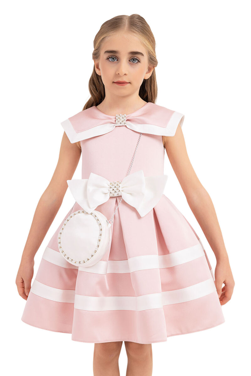 Powder Sailor-collar dress for girls 4-8 AGE - 2